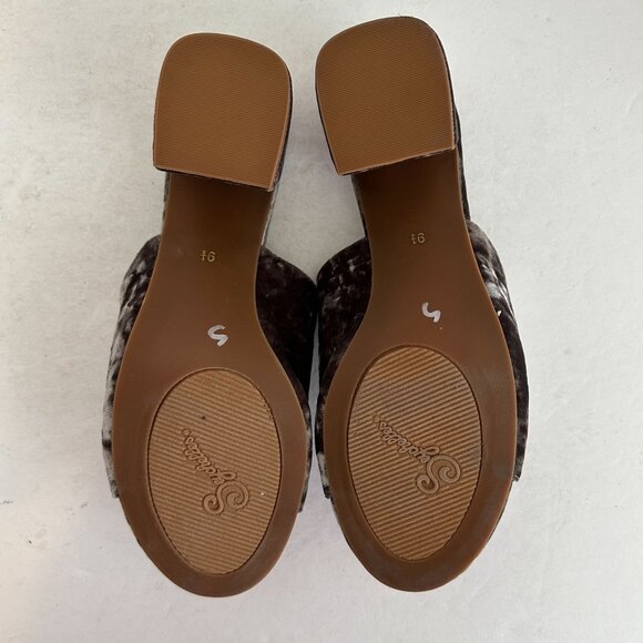 Seychelles Velvet Commute Block Heel Mules‎ Sandals Size 9.5 Gray Dressy Party - Picture 7 of 10